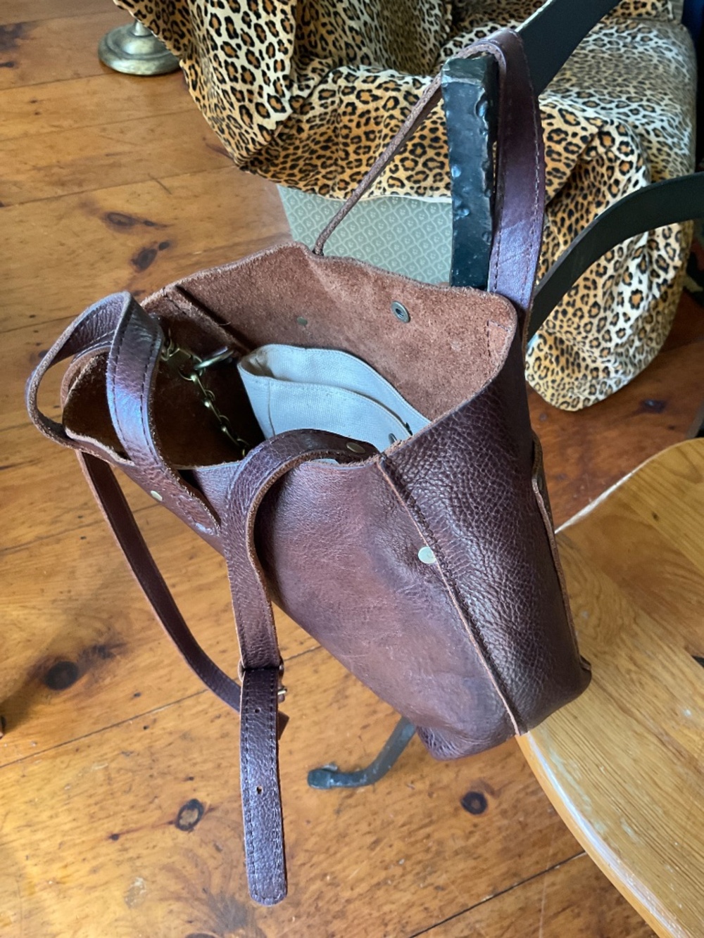 Portland leather goods MINI CROSSBODY TOTE in Nutmeg - Picture 13 of 13